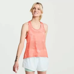 Saucony Tops | Donna Elevate Tank Top Zenith Tie-Dye Print