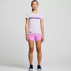 Saucony Tops | Donna Stopwatch Graphic Short Sleeve Mauve Graphic