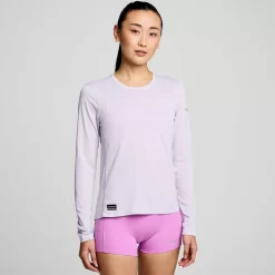 Saucony Tops | Donna Stopwatch Long Sleeve Mauve