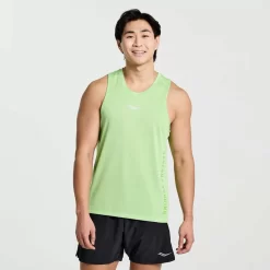 Saucony Tops | Uomo Stopwatch Graphic Singlet Invader Heather Graphic