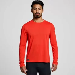 Saucony Tops | Uomo Stopwatch Long Sleeve Infrared