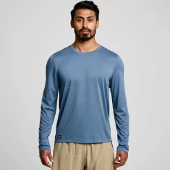 Saucony Tops | Uomo Stopwatch Long Sleeve Murk