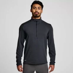 Saucony Giacche | Uomo Triumph 3D 1/2 Zip Black Heather